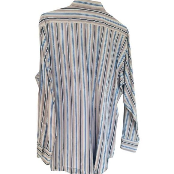Thomas Dean - Men's Striped Button Up Dress Shirt Size XXL - Picture 5 of 6